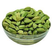 Bharvi Green Cardamom (Choti Elaichi) product packaging, showing whole, vibrant green cardamom pods.